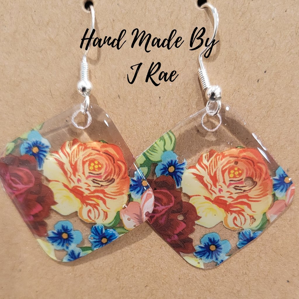 Hand Made By J Rae Floral Earrings. Style E1039